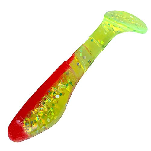 Relax Kopyto 2" 4 Stück Gummifisch Barsch Zander Kunstköder 068 Rot Grün UV von Relax