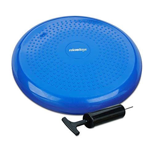 1 x Balance Kissen, 140 kg Maximalgewicht, Balance Pad mit Luftpumpe, Ballsitzkissen mit Noppen, Fitness Kissen, blau 1 x Balance Kissen, 140 kg Maximalgewicht, Balance Pad mit Luftpumpe, Ballsitzkissen mit Noppen, Fitness Kissen, blau von Relaxdays