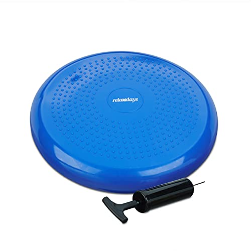 3 x Balance Kissen, 140 kg Maximalgewicht, Balance Pad mit Luftpumpe, Ballsitzkissen mit Noppen, Fitness Kissen, blau 3 x Balance Kissen, 140 kg Maximalgewicht, Balance Pad mit Luftpumpe, Ballsitzkissen mit Noppen, Fitness Kissen, blau von Relaxdays