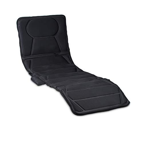 Massagematte elektrisch, Vibrationsmatte mit Fernbedienung, Nacken und Rücken, Wärmefunktion, 170x60cm, schwarz von Relaxdays