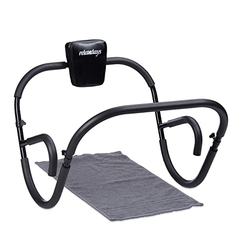 Relaxdays Bauchtrainer AB Roller, Bauchmuskeltrainer, faltbar, HxBxT: 66 x 70 x 70 cm, Sixpack Fitness Trainer, schwarz von Relaxdays