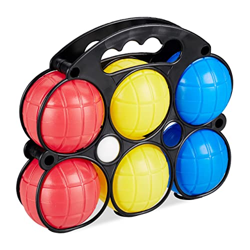 Relaxdays Unisex Jugend Spiel, Farben, Kunststoff, & Tragekorb, Relaxdays Boccia Spiel 6 Petanque Kugeln in 3 Farben Kunststoff mit Zielkugel Tragekorb Boule, Bunt, H x B T ca. 19 22 7 cm EU Relaxdays Unisex Jugend Spiel, Farben, Kunststoff, & Tragekorb, Relaxdays Boccia Spiel 6 Petanque Kugeln in 3 Farben Kunststoff mit Zielkugel Tragekorb Boule, Bunt, H x B T ca. 19 22 7 cm EU von Relaxdays