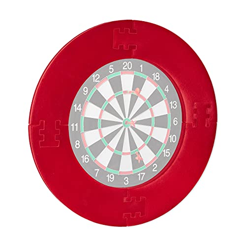 Relaxdays Dart Catchring R7, 4-teilig, Schutzring für 45 cm Dartscheibe, stabiler Wandschutz, EVA, Gesamt-Ø 72 cm, rot von Relaxdays