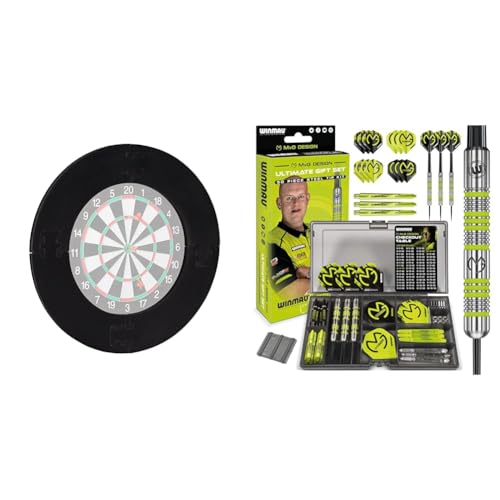 Relaxdays Dart Catchring R7 & Winmau MvG Dart Steeltip Geschenkset - 50-teiliges Dartset mit 4 Sätzen Dartschäften, 4 Sätzen Flüge und Zubehör von Relaxdays