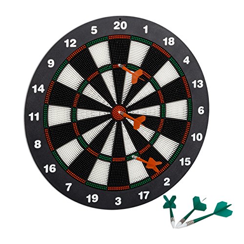 Relaxdays Dartscheibe 42 cm, Softdart Safety Darts, 6 Pfeile, kindgerecht, Standfuß Sicherheits-Dartboard, schwarz-weiß Relaxdays Dartscheibe 42 cm, Softdart Safety Darts, 6 Pfeile, kindgerecht, Standfuß Sicherheits-Dartboard, schwarz-weiß von Relaxdays