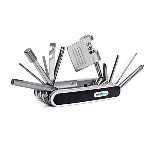 Relaxdays Fahrrad Multitool HBT ca. 2,5 x 9 x 4,5 cm Multifunktionswerkzeug zur Fahrradreparatur mit Reifenheber, Schraubendreher und Kettennieter ideales Werkzeugset für unterwegs, schwarz Relaxdays Fahrrad Multitool HBT ca. 2,5 x 9 x 4,5 cm Multifunktionswerkzeug zur Fahrradreparatur mit Reifenheber, Schraubendreher und Kettennieter ideales Werkzeugset für unterwegs, schwarz von Relaxdays
