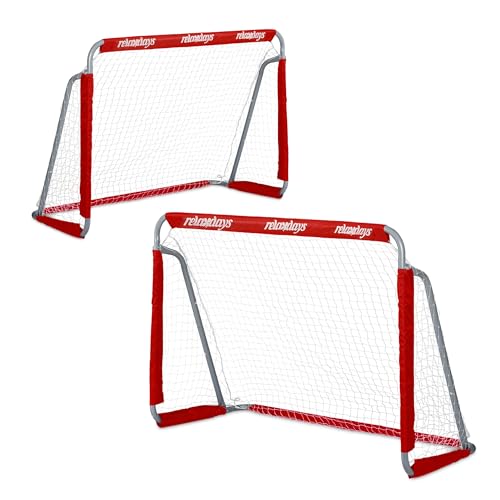 Relaxdays Fußballtor Garten, 2er Set, Kinder & Erwachsene, HBT: 110 x 150 x 75 cm, Metall, stabile Tore für Fußball, rot Relaxdays Fußballtor Garten, 2er Set, Kinder & Erwachsene, HBT: 110 x 150 x 75 cm, Metall, stabile Tore für Fußball, rot von Relaxdays