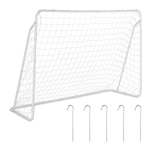 Relaxdays Fußballtor Garten, Kinder & Erwachsene, Soccertor groß, HBT: 153x217x75 cm, Metall, stabiles Tor Fußball, weiß, 80% Stahl, 153 x 217 x 75 cm Relaxdays Fußballtor Garten, Kinder & Erwachsene, Soccertor groß, HBT: 153x217x75 cm, Metall, stabiles Tor Fußball, weiß, 80% Stahl, 153 x 217 x 75 cm von Relaxdays