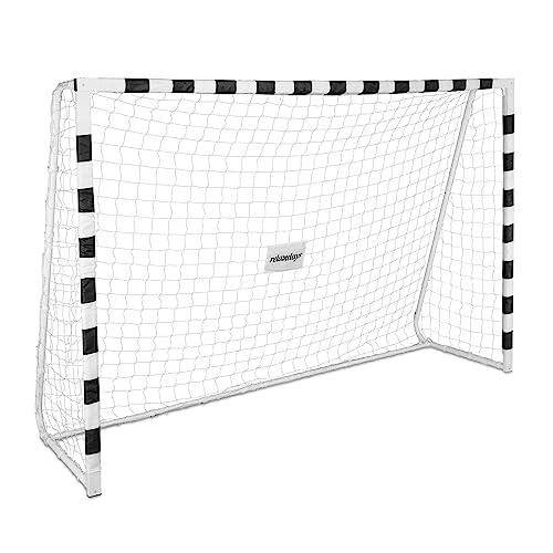 Relaxdays Fußballtor XXL, Garten, Kinder & Erwachsene, Soccertor groß, HBT 200x300x90 cm, stabil, Metall, weiß-schwarz, 60% Eisen, 200 x 300 x 90 cm von Relaxdays