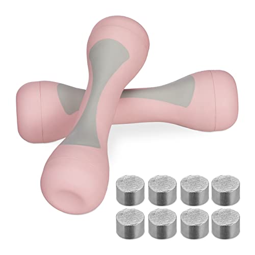 Relaxdays Hanteln verstellbar, 2er Set, einstellbare Gewichte 1kg, 1,5kg, 2kg, gummiert, Kurzhanteln für Frauen, rosa Relaxdays Hanteln verstellbar, 2er Set, einstellbare Gewichte 1kg, 1,5kg, 2kg, gummiert, Kurzhanteln für Frauen, rosa von Relaxdays