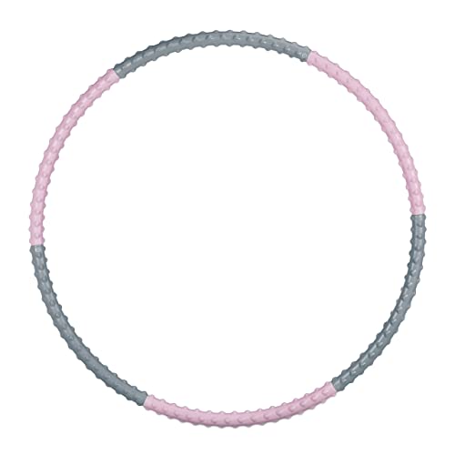 Relaxdays Hula Hoop Reifen, 95cm Ø, Fitnessreifen für Erwachsene, Massagenoppen, zum Abnehmen, Bauchtraining, rosa/grau von Relaxdays