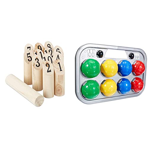 Relaxdays Kubb Wikingerspiel & Simba 107401391 - Boccia Spiel Tragekorb, 8 Kugeln 7x8cm, 2 Zielkugeln Relaxdays Kubb Wikingerspiel & Simba 107401391 - Boccia Spiel Tragekorb, 8 Kugeln 7x8cm, 2 Zielkugeln von Relaxdays