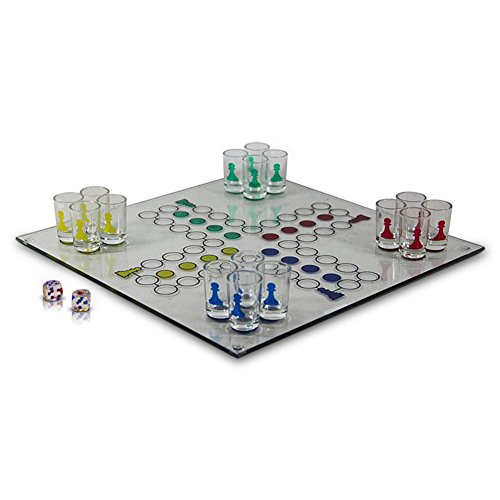 Relaxdays Ludo Trinkspiel/Saufspiel aus Glas von Relaxdays