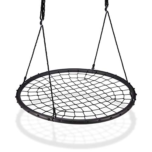 Relaxdays Nestschaukel mit Netz, Ø120cm, Garten Tellerschaukel für Kinder u. Erwachsene, bis 150kg, verstellbar, schwarz, H x D: ca. 4,5 x 120 cm Relaxdays Nestschaukel mit Netz, Ø120cm, Garten Tellerschaukel für Kinder u. Erwachsene, bis 150kg, verstellbar, schwarz, H x D: ca. 4,5 x 120 cm von Relaxdays