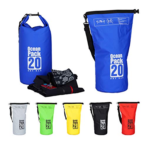 Relaxdays Ocean Pack, 20L, wasserdicht, Packsack, leichter Dry Bag, Trockentasche, Segeln, Ski, Snowboarden, blau Relaxdays Ocean Pack, 20L, wasserdicht, Packsack, leichter Dry Bag, Trockentasche, Segeln, Ski, Snowboarden, blau von Relaxdays