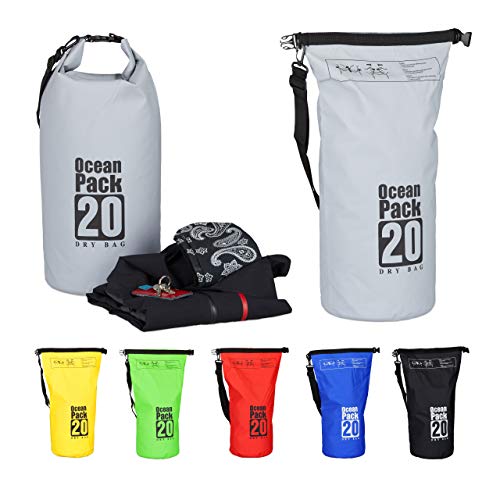 Relaxdays Ocean Pack, 20L, wasserdicht, Packsack, leichter Dry Bag, Trockentasche, Segeln, Ski, Snowboarden, dunkelgrau Relaxdays Ocean Pack, 20L, wasserdicht, Packsack, leichter Dry Bag, Trockentasche, Segeln, Ski, Snowboarden, dunkelgrau von Relaxdays