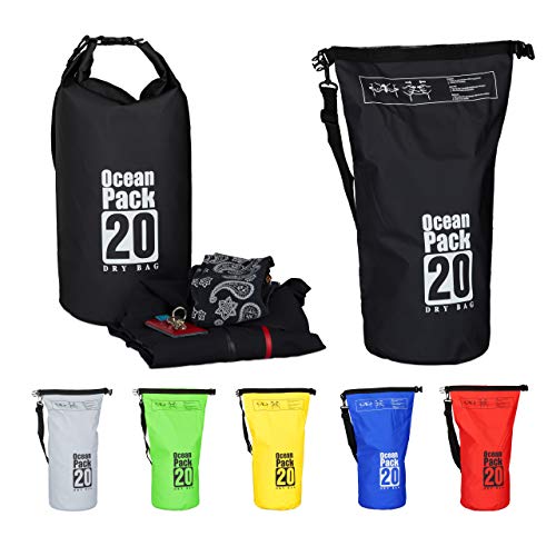 Relaxdays Ocean Pack, 20L, wasserdicht, Packsack, leichter Dry Bag, Trockentasche, Segeln, Ski, Snowboarden, schwarz Relaxdays Ocean Pack, 20L, wasserdicht, Packsack, leichter Dry Bag, Trockentasche, Segeln, Ski, Snowboarden, schwarz von Relaxdays
