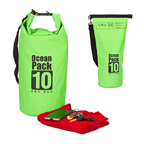 Relaxdays Ocean Pack 10 L, wasserdichter Dry Bag, ultraleichter Trockensack f. Kajak, Segeln, Rafting, Skifahren, grün Relaxdays Ocean Pack 10 L, wasserdichter Dry Bag, ultraleichter Trockensack f. Kajak, Segeln, Rafting, Skifahren, grün von Relaxdays