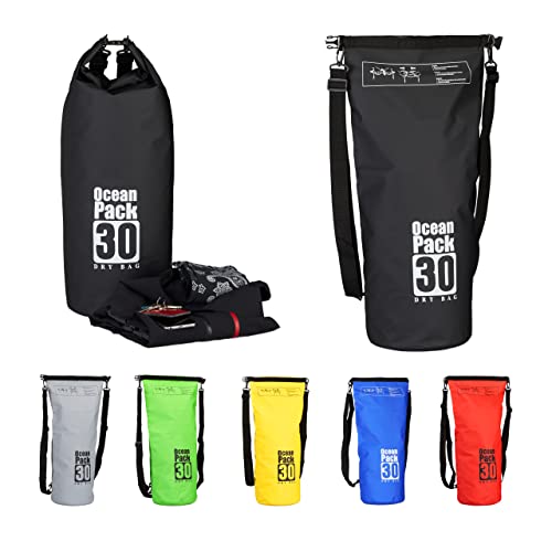 Relaxdays Ocean Pack 30 L, wasserabweisender Dry Bag für Wertsachen, leichter Trockensack für Outdoor Sport, schwarz Relaxdays Ocean Pack 30 L, wasserabweisender Dry Bag für Wertsachen, leichter Trockensack für Outdoor Sport, schwarz von Relaxdays
