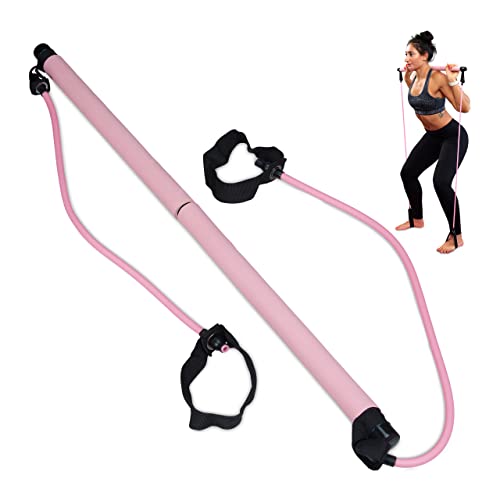 Relaxdays Pilatesstab, 2 Widerstandsbänder mit Fußschlaufe, Pilates-Bar-Set, Yoga, Fitness, Pilates Trainingsgerät, pink Relaxdays Pilatesstab, 2 Widerstandsbänder mit Fußschlaufe, Pilates-Bar-Set, Yoga, Fitness, Pilates Trainingsgerät, pink von Relaxdays