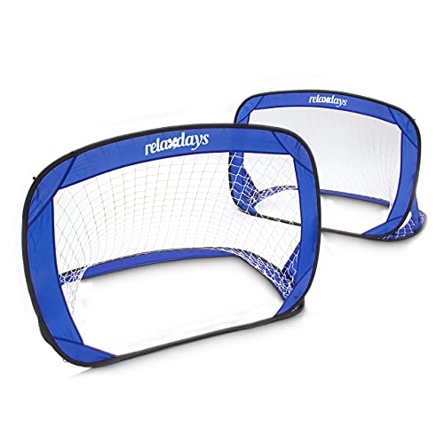 Relaxdays Pop Up Tor 2er Set, selbstaufstellende Fußballtor, Minitore mobil mit Tragetasche, 80 x 120 x 80 cm, blau, Dunkelblau Relaxdays Pop Up Tor 2er Set, selbstaufstellende Fußballtor, Minitore mobil mit Tragetasche, 80 x 120 x 80 cm, blau, Dunkelblau von Relaxdays