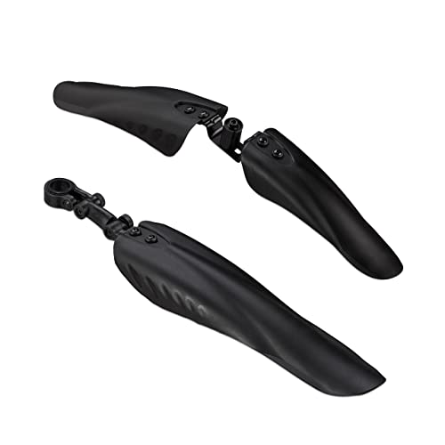 Relaxdays Schutzblech Set, Spritzschutz für vorn & hinten, universal, für Fahrräder mit 24-28 Zoll, Mudguard, schwarz von Relaxdays