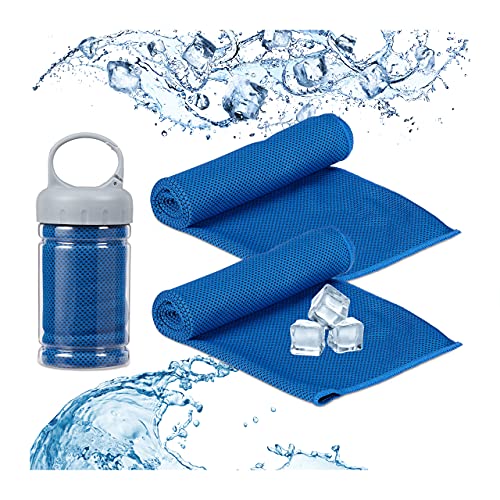 Relaxdays Unisex – Erwachsene Handtuc Kühlendes Handtuch, 2er Pack, Mikrofaser, Kühltücher Hals, Sport & Fitness, Kühlhandtuch, 90 x 30 cm, blau, 2 Stück Relaxdays Unisex – Erwachsene Handtuc Kühlendes Handtuch, 2er Pack, Mikrofaser, Kühltücher Hals, Sport & Fitness, Kühlhandtuch, 90 x 30 cm, blau, 2 Stück von Relaxdays