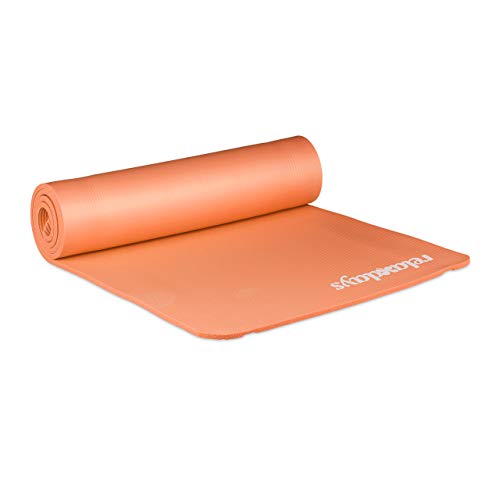 Relaxdays Unisex – Erwachsene Yogamatte, 1 cm dick, für Pilates, Fitness, gelenkschonend, mit Tragegurt, Gymnastikmatte 60 x 180 cm, orange, 1 Stück Relaxdays Unisex – Erwachsene Yogamatte, 1 cm dick, für Pilates, Fitness, gelenkschonend, mit Tragegurt, Gymnastikmatte 60 x 180 cm, orange, 1 Stück von Relaxdays