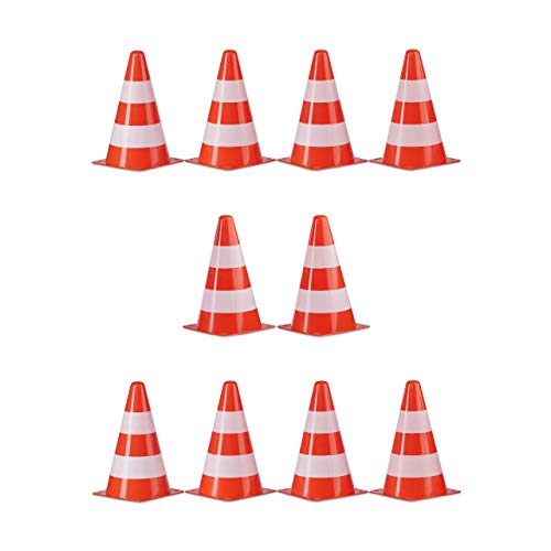 Relaxdays Unisex – Erwachsene Warnkegel 10er Set, stapelbar, Verkehrshütchen, Schnürbeutel, Markierungshütchen, Pylonen, 22 cm, orange, Weiß-Rot, 22,3 x 13,5 x 13,5 cm Relaxdays Unisex – Erwachsene Warnkegel 10er Set, stapelbar, Verkehrshütchen, Schnürbeutel, Markierungshütchen, Pylonen, 22 cm, orange, Weiß-Rot, 22,3 x 13,5 x 13,5 cm von Relaxdays