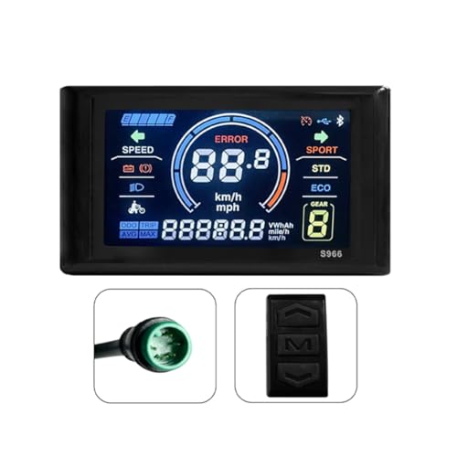 Remingtape 24-72V E-Bike LCD-S966 Buntes Display-Bedienfeld mit NFC-Funktion Wasserdichter Stecker Elektrofahrrad-Ersatzzubehör von Remingtape