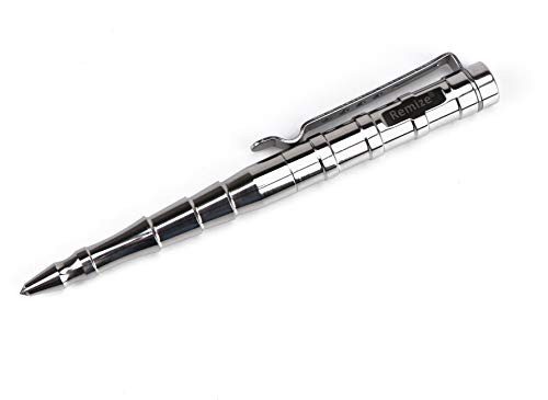 Remize® Taktischer Kugelschreiber - Kubotan Tactical Pen - Selbstverteidigungs-Stift - Glasbrecher (R009-Edelstahl) von Remize