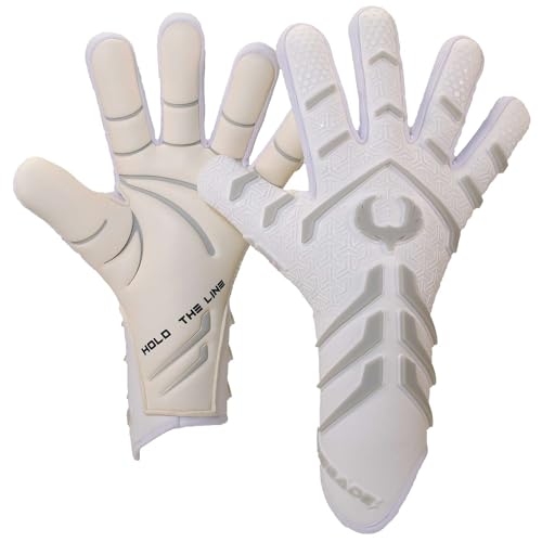 Renegade GK Apex Ghost Trägerlose Profi-Fußball-Torwarthandschuhe | 4mm EXT Contact Grip | Weiß Torwart Handschuhe (Größe 6, Jugend, Evo2 Neg. Cut, Level 5.5) von Renegade GK