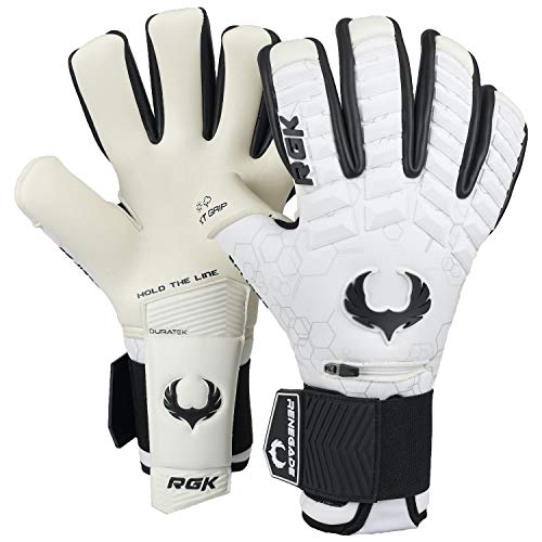 Renegade GK Eclipse Phantom Professionelle Torwarthandschuhe Pro Finger Schutz | 4mm EXT Contact Grip & Breathaprene | Weiß & Schwarz Torwart Handschuhe (Größe 7, Jugend, Junior, Neg. Cut, Level 5) von Renegade GK