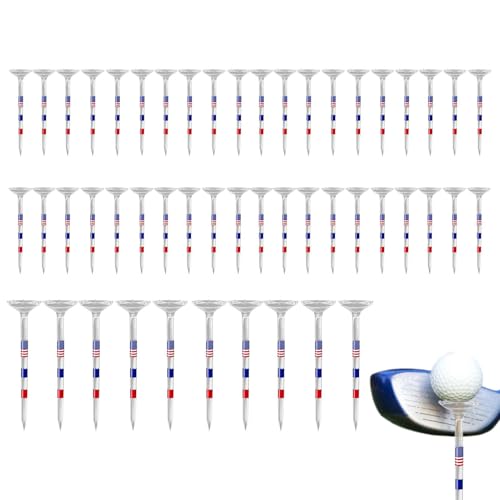 Renopfect Golf Step Tees,Golf-Übungs-Tee | Stabiles Golf-Tee Transparent - Übungs-Golf-Tees mit amerikanischem Flaggen-Design, unzerbrechliche Golf-Tees, für Männer und Frauen von Renopfect