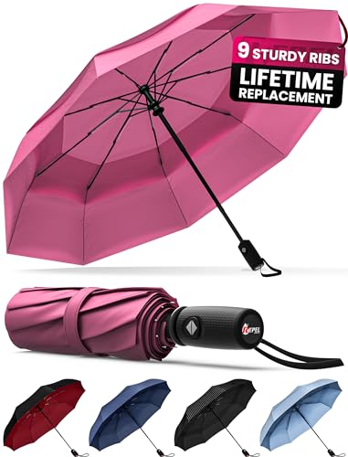 Repel Umbrella Windproof Travel Umbrellas for Rain - Easy Auto Open Close, Durable & Compact Umbrella, Strong Fiberglass Frame, Waterproof Canopy - Backpack, Purse, Portable Umbrella for Travel Repel Umbrella Windproof Travel Umbrellas for Rain - Easy Auto Open Close, Durable & Compact Umbrella, Strong Fiberglass Frame, Waterproof Canopy - Backpack, Purse, Portable Umbrella for Travel von Repel Umbrella
