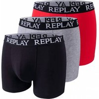 REPLAY Basic Cuff Logo Herren Boxershorts 3er-Pack I101102-N176 von Replay