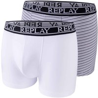 2er Pack REPLAY Boxershorts Style 03 Herren grey/white M von Replay