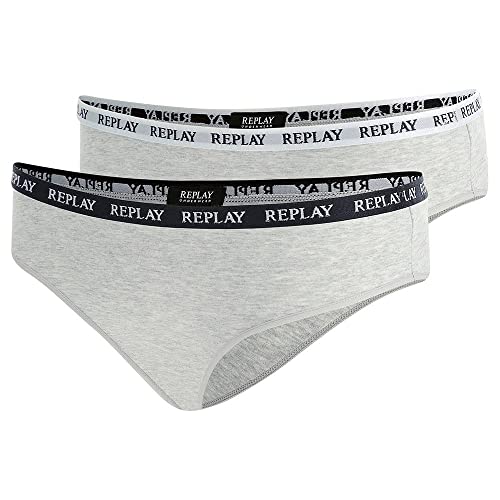 Replay Damen Slip 2er-Set, N288 (Grau), M Replay Damen Slip 2er-Set, N288 (Grau), M von Replay