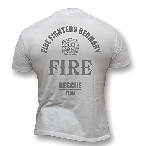 Rescue Point Firefighter Fireman Feuerwehr Herren T-Shirt KF3DE (Weiß, S) von Rescue Point