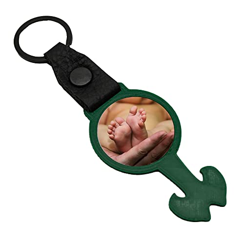 Foto Einkaufswagenlöser fichtennadelgrün Schlüsselanhänger personalisierbar mit Wunschfoto Wunschbild als Geschenk Geschenkidee von Reskey