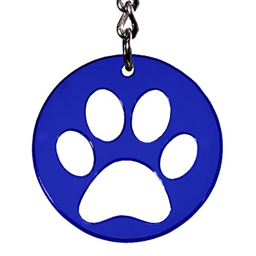Hunde Schlüsselanhänger Pfote Hundepfote Transparent farbig Geschenkidee Blau von Reskey