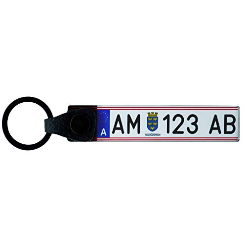 KFZ Kennzeichen Österreich Schlüsselanhänger personalisiert individuell anpassbar zweiseitig von Reskey