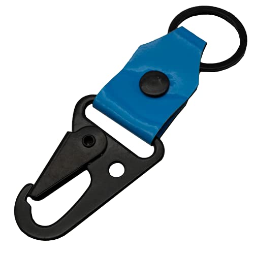 Karabinerhaken Schlüsselanhänger Karabiner mit farbigem Planenstoff Hell Blau von Reskey