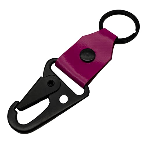 Karabinerhaken Schlüsselanhänger Karabiner mit farbigem Planenstoff Pink von Reskey