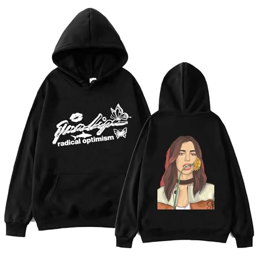 Rapper Print Hoodie Dua-Lipa Pullover Tops Sweatshirt Langarm Unisex Sweatshirt LIPA Funny Cartoon DUA Hoodie Harajuku Pullover Tops Sweatshirt XS-3XL-Black||3XL von Respeto