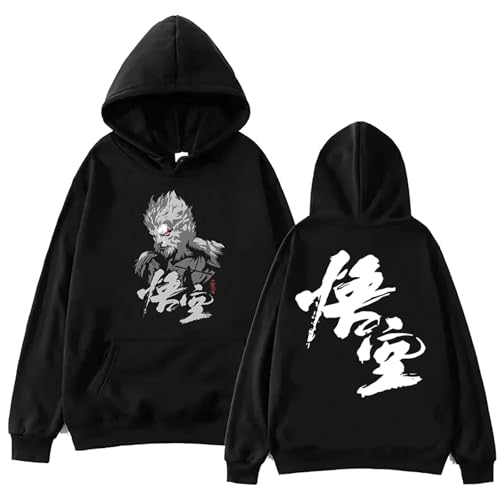 Respeto Herren-Hoodies Black Myth Wukong Bedruckte Hoodies Gaming 3A Langarm-Pullover Tops Sweatshirts Fan-Tops XS-3XL-Black||XS von Respeto