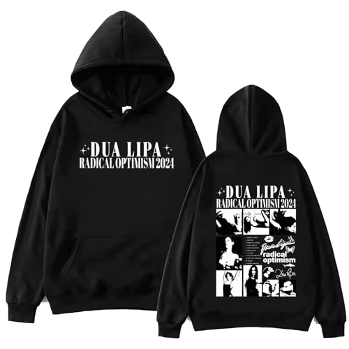 Respeto Herren Kapuzenpullover Dua Lipa Harajuku Hip Hoop Pullover Tops Pop Musik Sweatshirts Fan Support Sweatshirts XS-3XL-Black||XS von Respeto