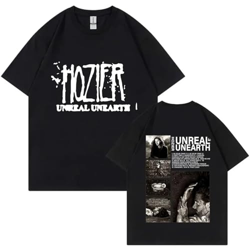 Respeto Singer Hozier Bedrucktes T-Shirt Herren Und Damen Kurzarmhemden Baumwoll-T-Shirt Trend Rock Kurzes T-Shirt Hip Hop Retro Übergroßes T-Shirt XS-3XL-Black||XS von Respeto