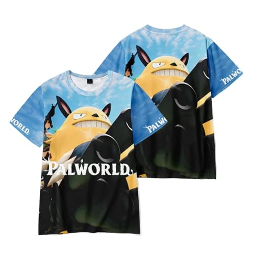 Respeto Spiel Palworld T-Shirt Übergroßen Jungen Mädchen Kinder Kurzarm 3D Logo Palworld Kleidung Streetwear Sommer Männer Frauen T Shirt-A||110 von Respeto