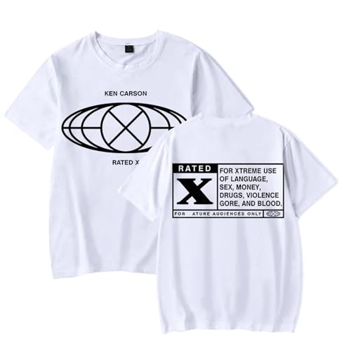 Respeto T-Shirt Unisex Ken Carson Rated X Bedrucktes T-Shirt Sportshirt Kurzarm Sportbekleidung Paar Baumwollpullover T-Shirt Top XS-3XL-Black||XS Respeto T-Shirt Unisex Ken Carson Rated X Bedrucktes T-Shirt Sportshirt Kurzarm Sportbekleidung Paar Baumwollpullover T-Shirt Top XS-3XL-Black||XS von Respeto